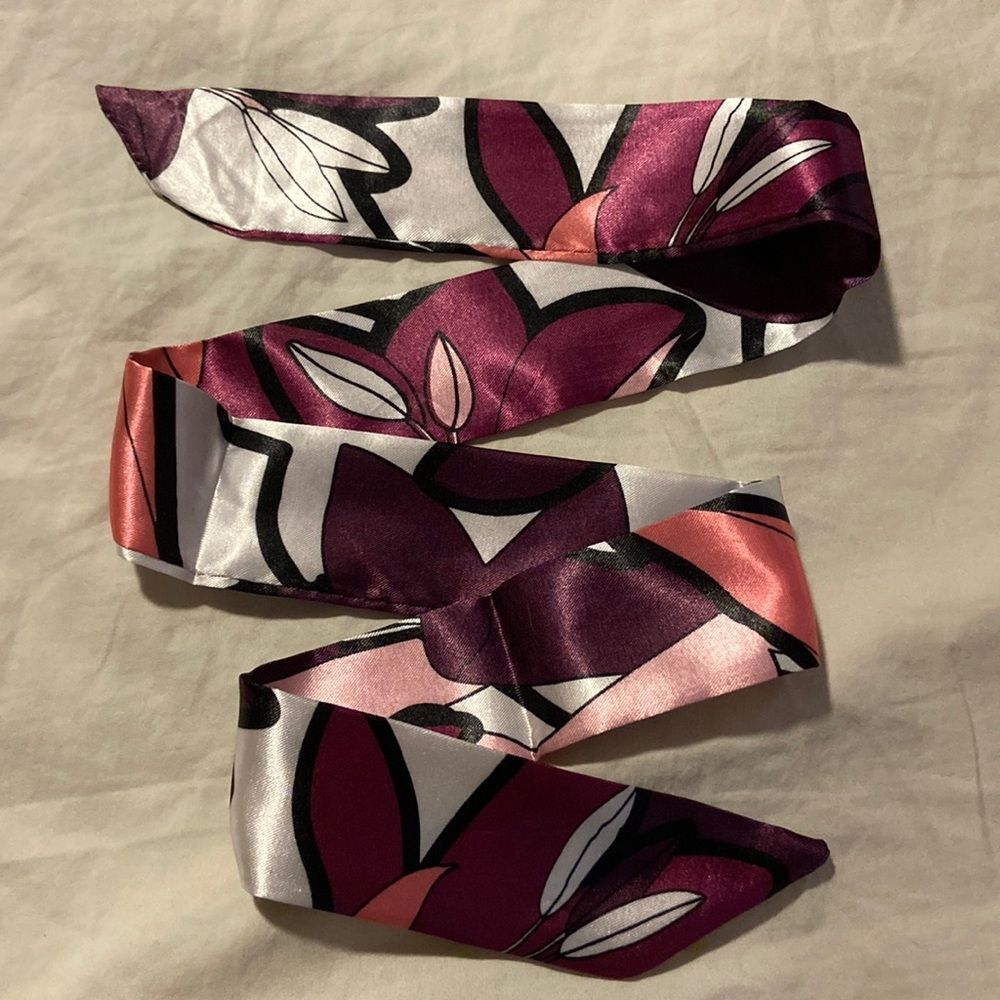 Pink/Purple Floral Generic Twilly Scarf